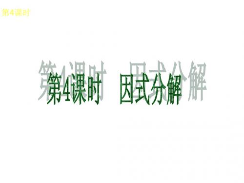 2014届中考数学复习课件(北京专版)：第4课时  因式分解