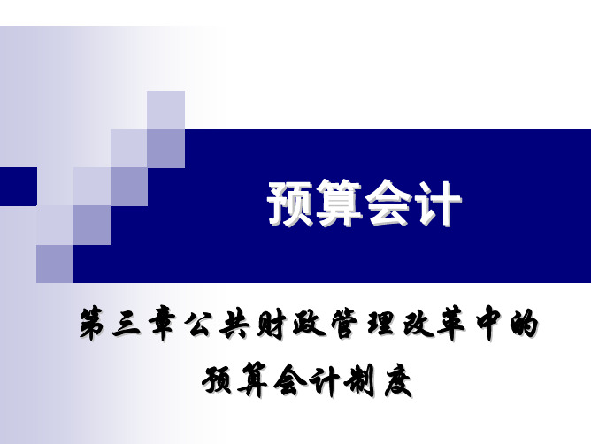 第三章  公共财政管理改革中的预算会计制度