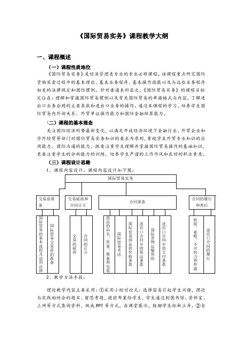 《国际贸易实务》课程教学大纲