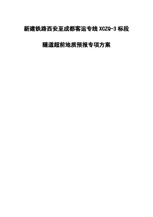 专项方案—超前地质预报实施方案