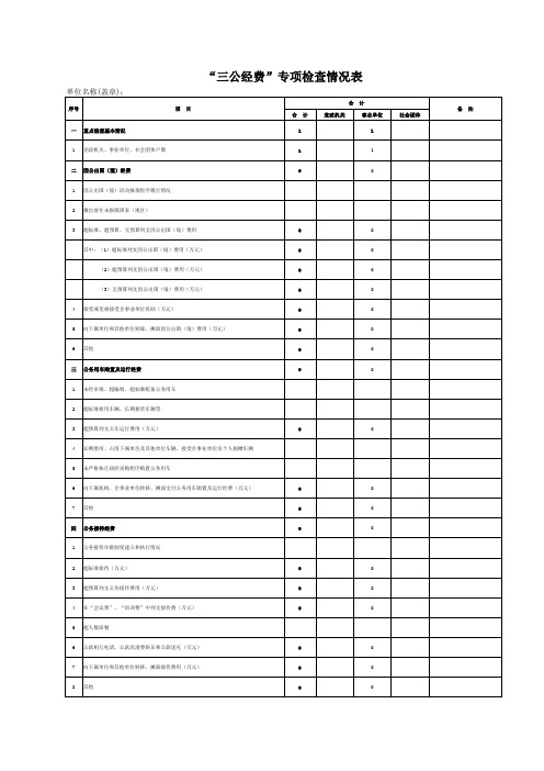 三公经费专项检查情况表
