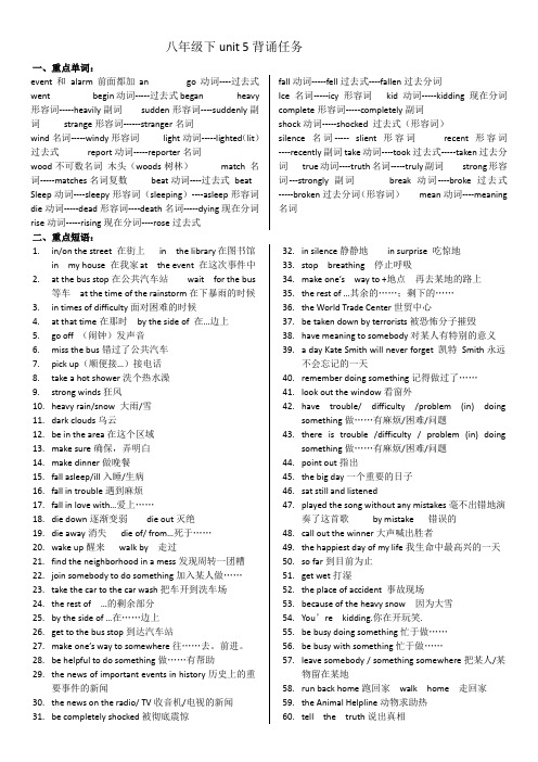 unit 5必背词组及句子