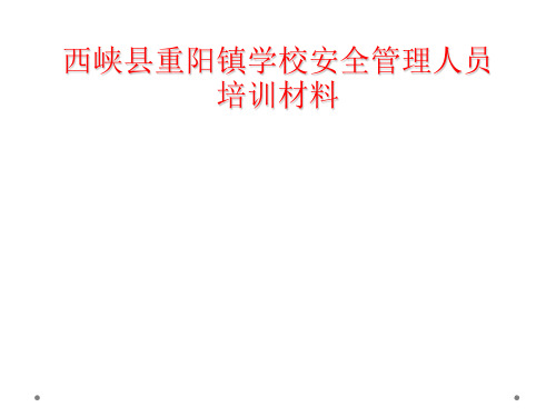 西峡县重阳镇学校安全管理人员培训材料