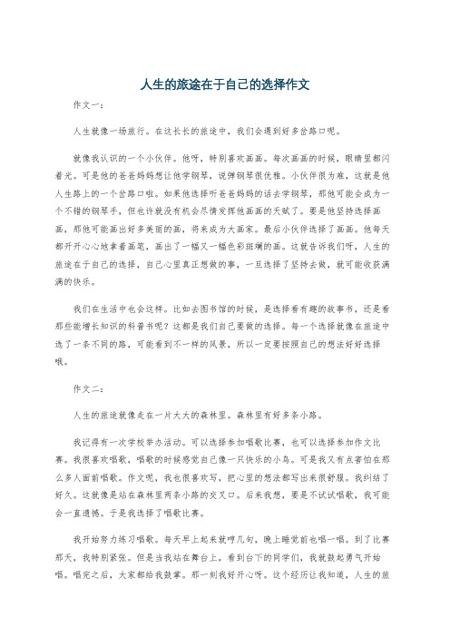 人生的旅途在于自己的选择作文