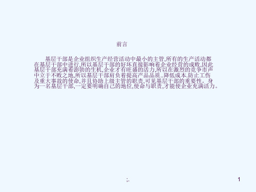 基层干部管理培训ppt课件
