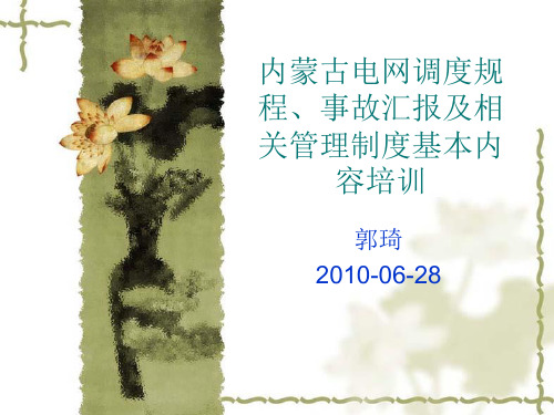 电网调度规程,事故汇报及管理制度等(风电)