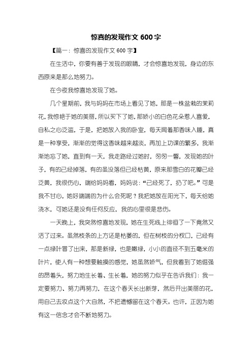 初一作文：惊喜的发现作文600字