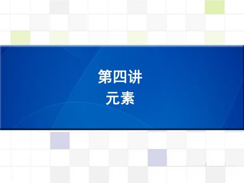 中考化学总复习(深圳版)配套课件第4讲 元素