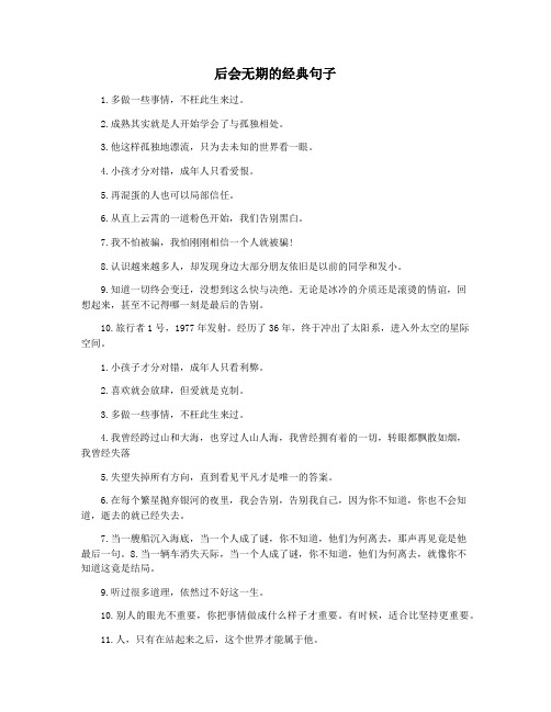后会无期的经典句子