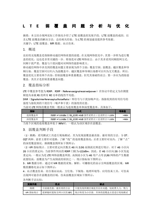 弱覆盖问题分析与优化