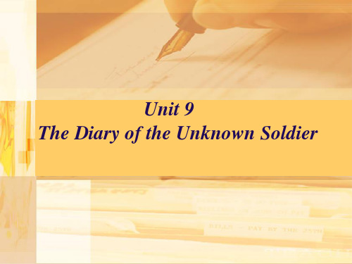 unit 6 The  Diary of the unknown soldier