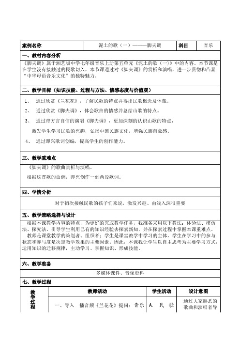 泥土的歌(一)———脚夫调