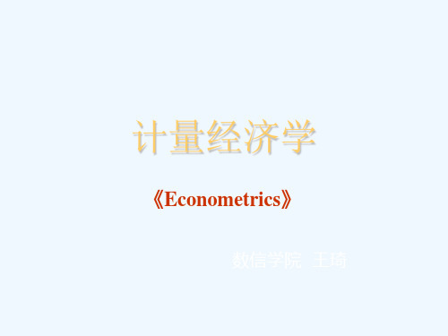 计量经济学模型的应用