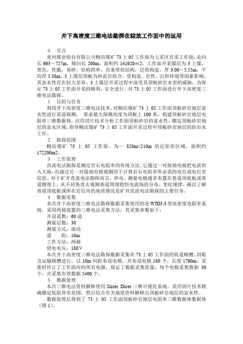 井下高密度三维电法勘探在综放工作面中的运用