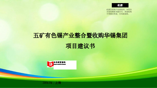 五矿有色集团项目建议方案概述(ppt 52页)