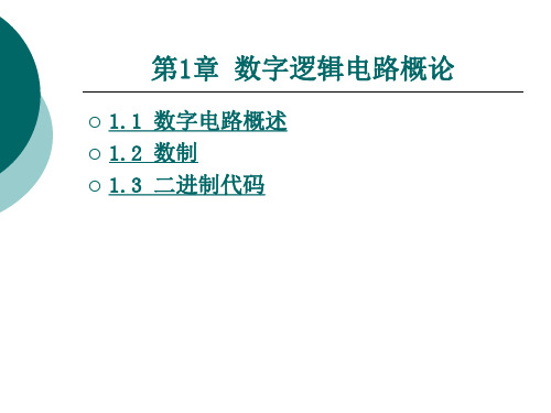 数字逻辑电路概论