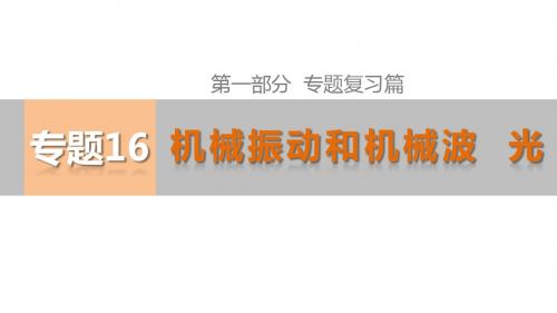 高考物理精讲ppt课件【专题16】机械振动和机械波】光(37页)