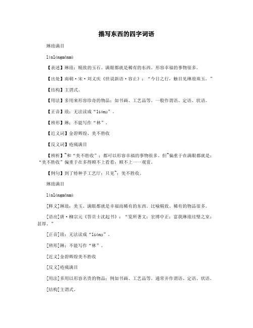 描写东西的四字词语