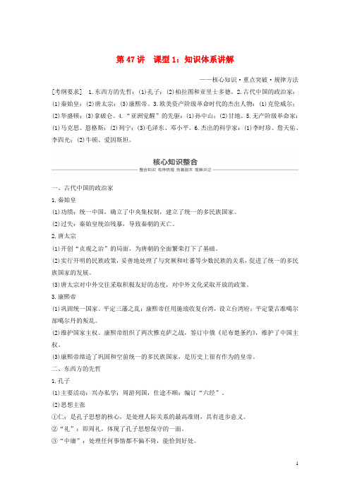 (人教版)2020届高考历史一轮复习选考部分中外历史人物评说第47讲课型1：知识体系讲解学案4