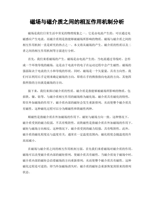 磁场与磁介质之间的相互作用机制分析