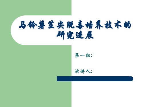 马铃薯茎尖脱毒培养技术的研究