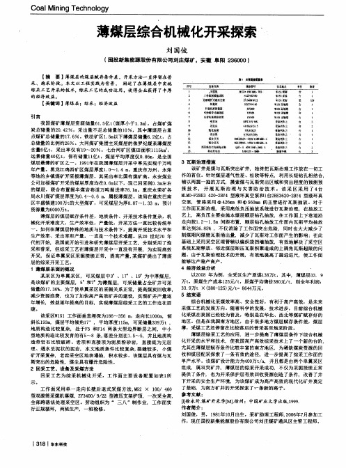 薄煤层综合机械化开采探索
