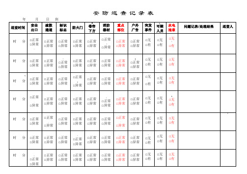 安防巡查记录表