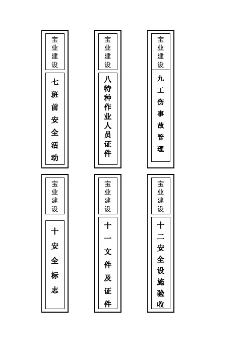 安全管理资料档案目录
