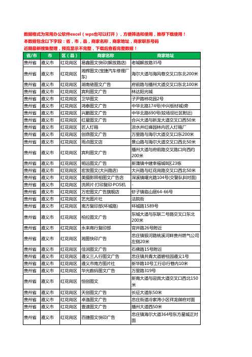 2020新版贵州省遵义市红花岗区复印工商企业公司商家名录名单黄页联系电话号码地址大全116家