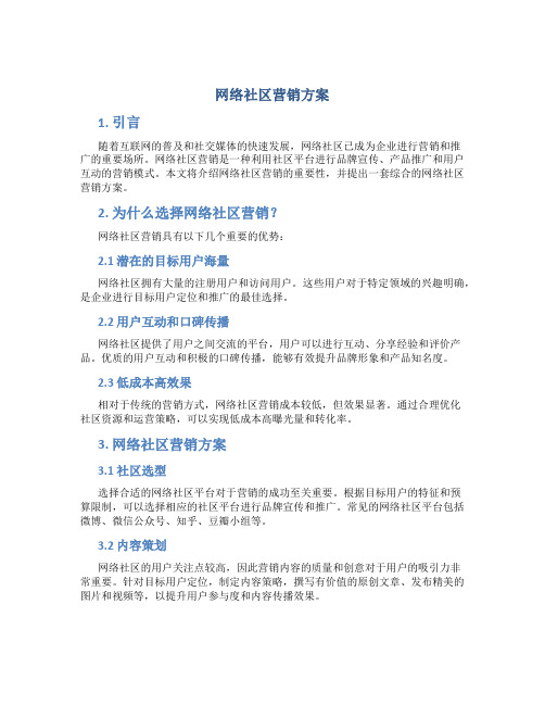 网络社区营销方案