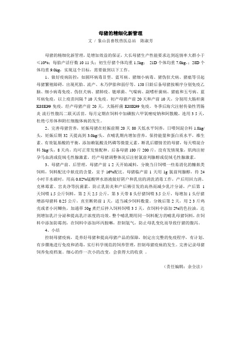 母猪的精细化新管理