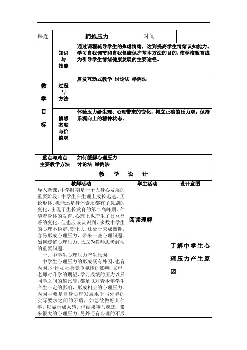拥抱压力教学点评20