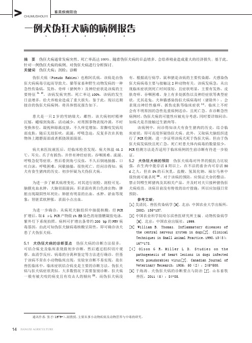 一例犬伪狂犬病的病例报告