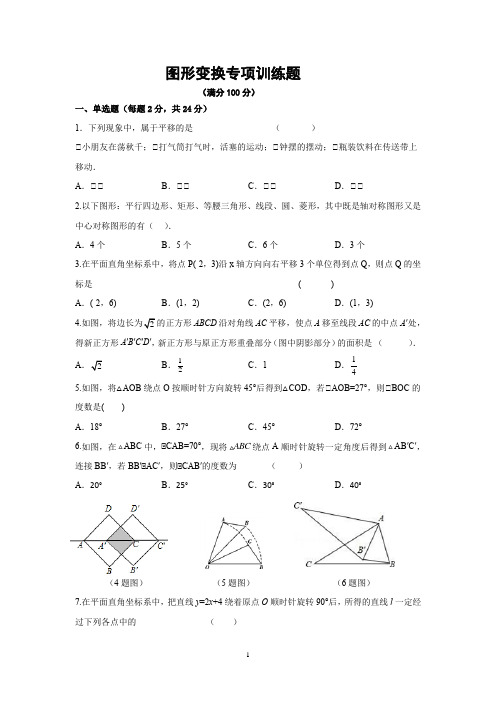 图形变换专项训练-2023年九年级中考数学复习