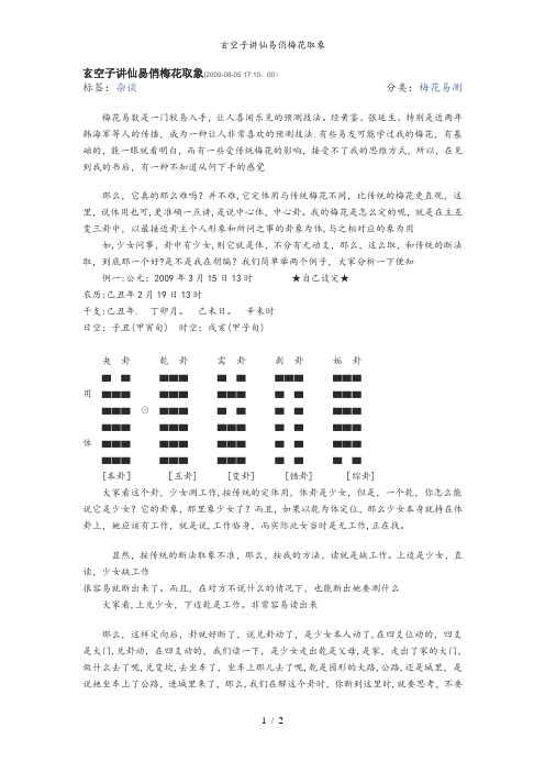 玄空子讲仙易俏梅花取象