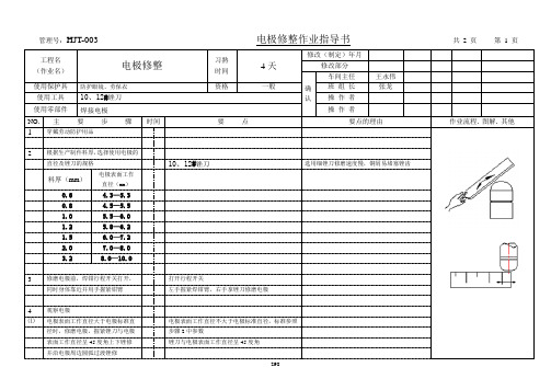 悬点电极修整作业指导书