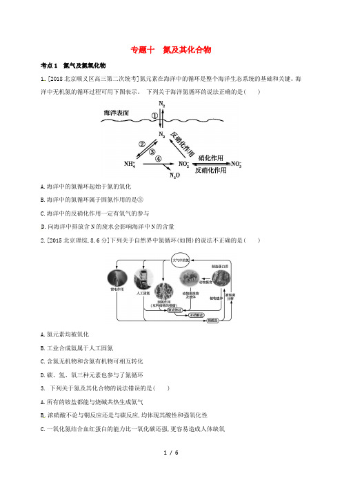 辽宁省凌海市届高考化学一轮复习专题十氮及其化合物题组精练2