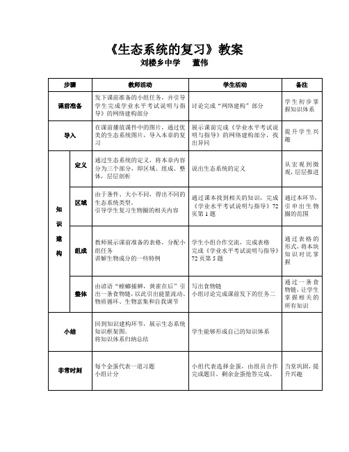 《生态系统的复习》教案