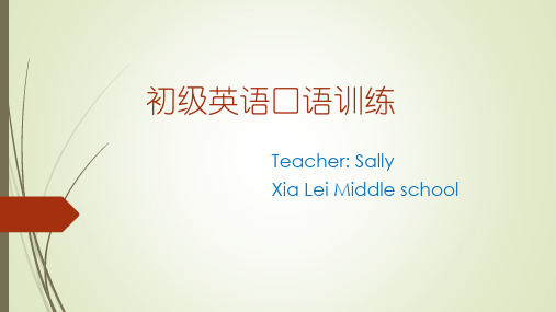 初级英语口语训练