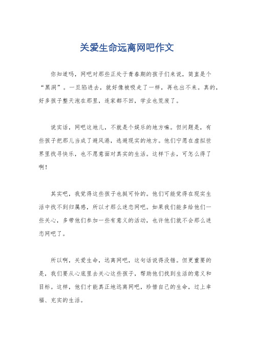 关爱生命远离网吧作文