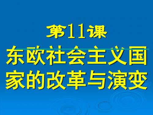11东欧社会主义国家的改革与演变