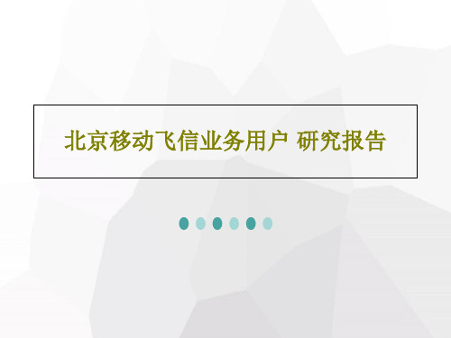 北京移动飞信业务用户 研究报告共30页文档