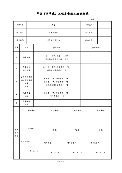 市政建筑给排水管道检验批模板