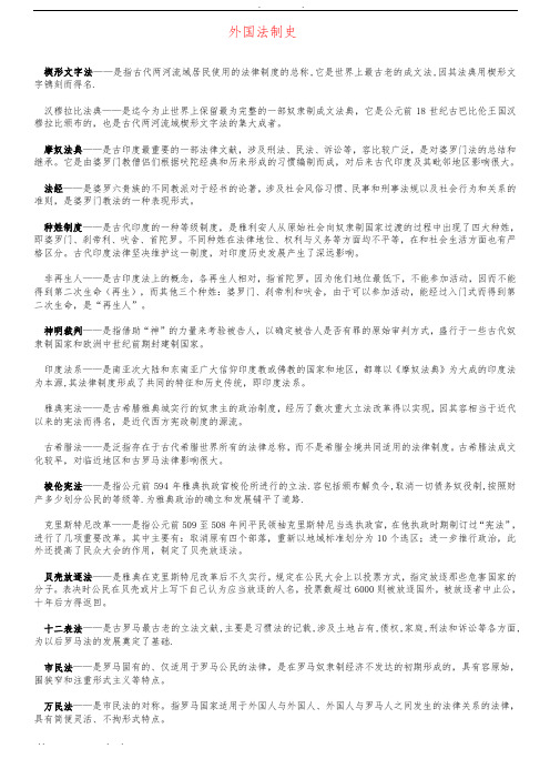 自考外国法制史名词解释