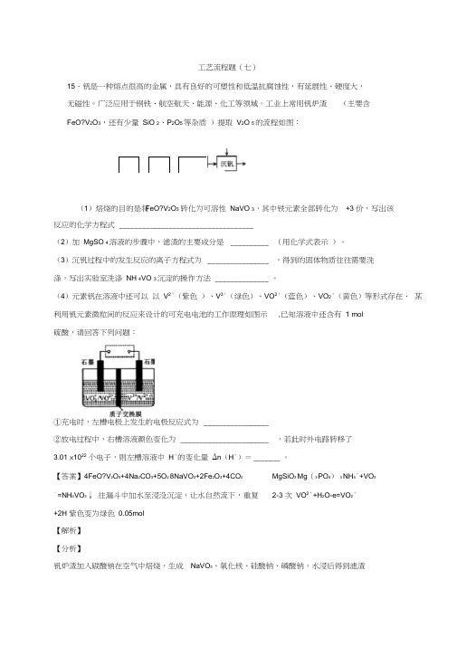 2020年高考专题训练-工艺流程题(七)