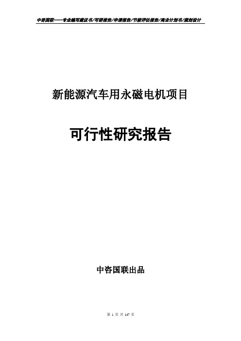 新能源汽车用永磁电机项目可行性研究报告