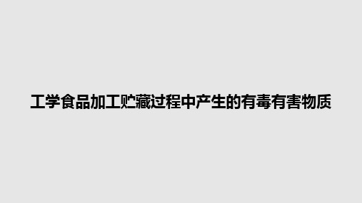 工学食品加工贮藏过程中产生的有毒有害物质PPT教案