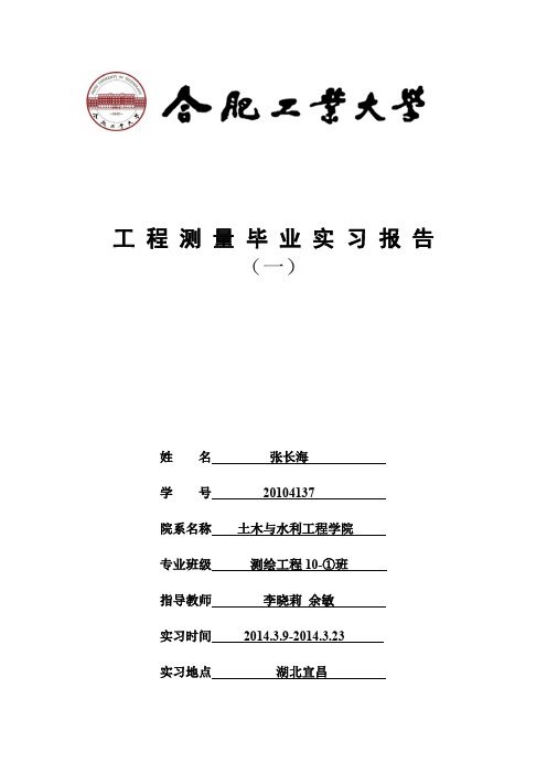 工程测量毕业实习报告三峡10级