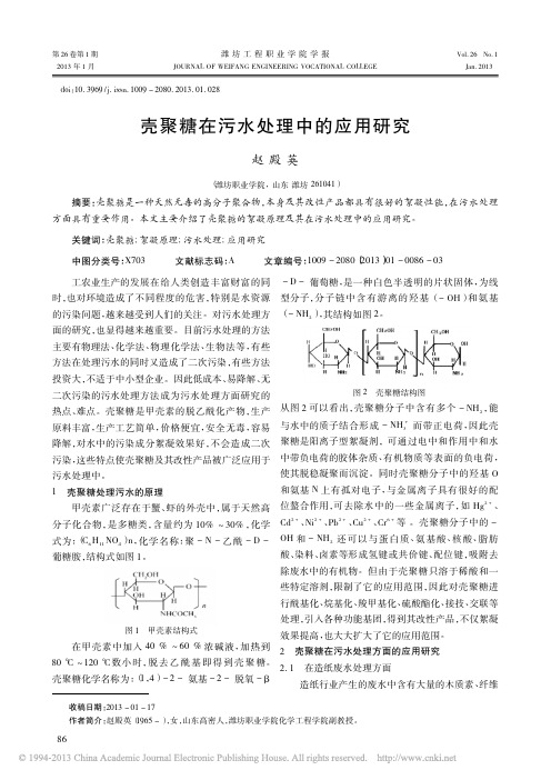 壳聚糖在污水处理中的应用研究_赵殿英