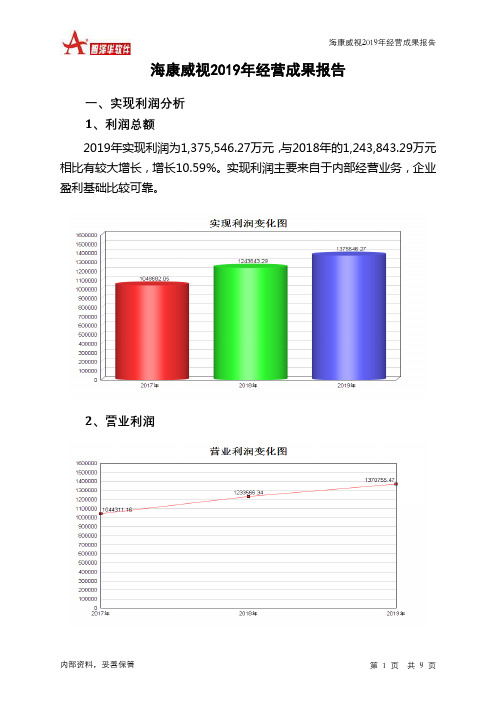 海康威视2019年经营成果报告